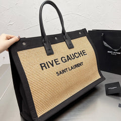 Canvas Straw Shopping Bag