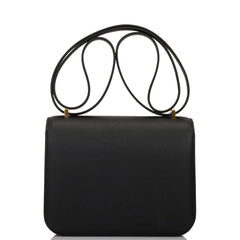 HE&ME Constance Bag 18 Black Epsom Gold Hardware