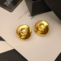 Vintage Round Gold Earrings