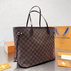 Brown Checkerboard Neverfull Medium Bag