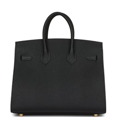 HE&ME Birkin Sellier 25 Black Epsom Gold Hardware