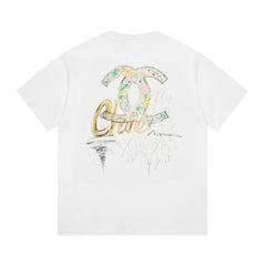 Hand-painted spray-painted T-shirt