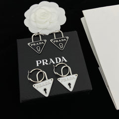 Classic Inverted Triangle Lock Earrings