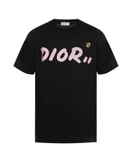 Black X Pink Print T-shirt