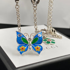 Enamel Craft Butterfly Pendant Necklace