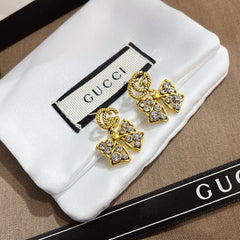 Diamond Bow Earrings