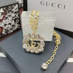 Double G Crystal Diamond Necklace