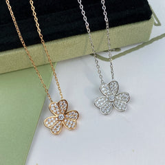 Clover Full Diamond Necklace