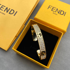 F Letter Diamond Cutout Bracelet