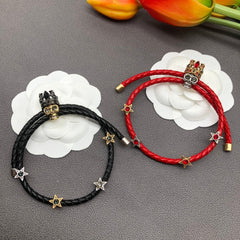 Skull Leather Adjustable Bracelet