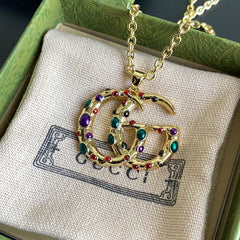 Irregular Colored Letter Pendant Necklace