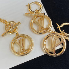 Letter Logo Earring Necklace Set