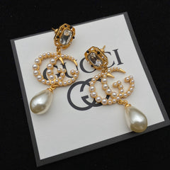 Vintage Pearl Long Earrings