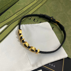 Monogram Choker Leather Necklace