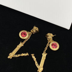 Medusa V Drop Diamond Earrings