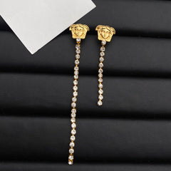 Fashion Crystal Long Chain Earrings