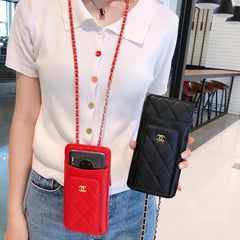 Luxury leather crossbody coin mobile phone bag