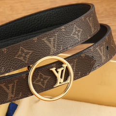 Reversible Solid Calfskin Belt Width 2.0cm