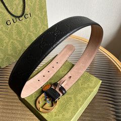 Calfskin embossed belt width 38mm