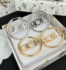 Letter hoop earrings