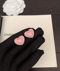 Cute Heart Enamel Earrings