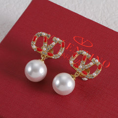 Colored Diamond Pearl Earrings