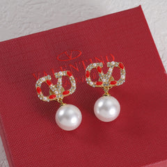 Colored Diamond Pearl Earrings