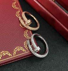 Luxury Diamond Thread Free Adjustment Ring