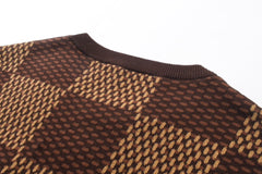 Classic Checkerboard Knit T-Shirt