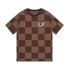 Classic Checkerboard Knit T-Shirt