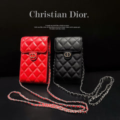 Luxury leather crossbody mobile phone bag