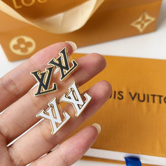 Enamel simple letter earrings