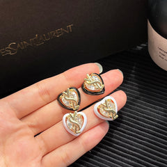 Heart rhinestone earrings