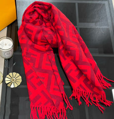 100% cashmere fringed scarf