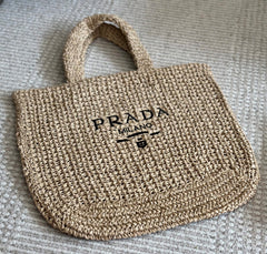 Fashionable straw beach bag