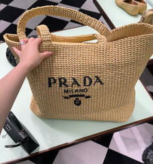 Fashionable straw beach bag