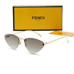 Cat-eye metal temple sunglasses