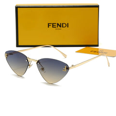 Cat-eye metal temple sunglasses