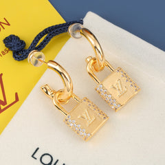 Love lock crystal earrings